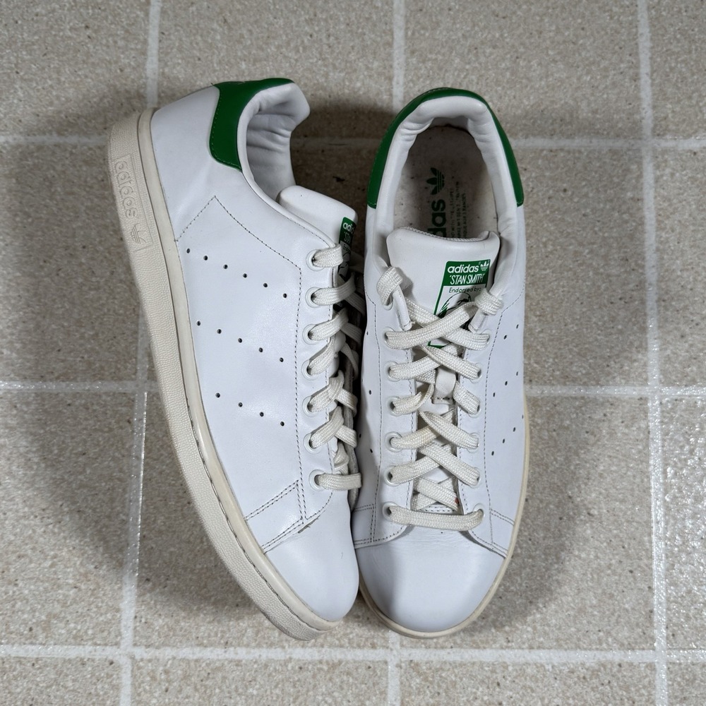 Mens Adidas Stan Smith Leather White & Green M20324 Trainers Size US 10